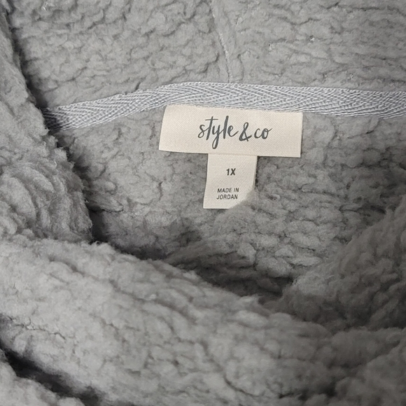 Style & Co. Gray Sherpa Cowl Neck Sweater - Picture 6 of 6